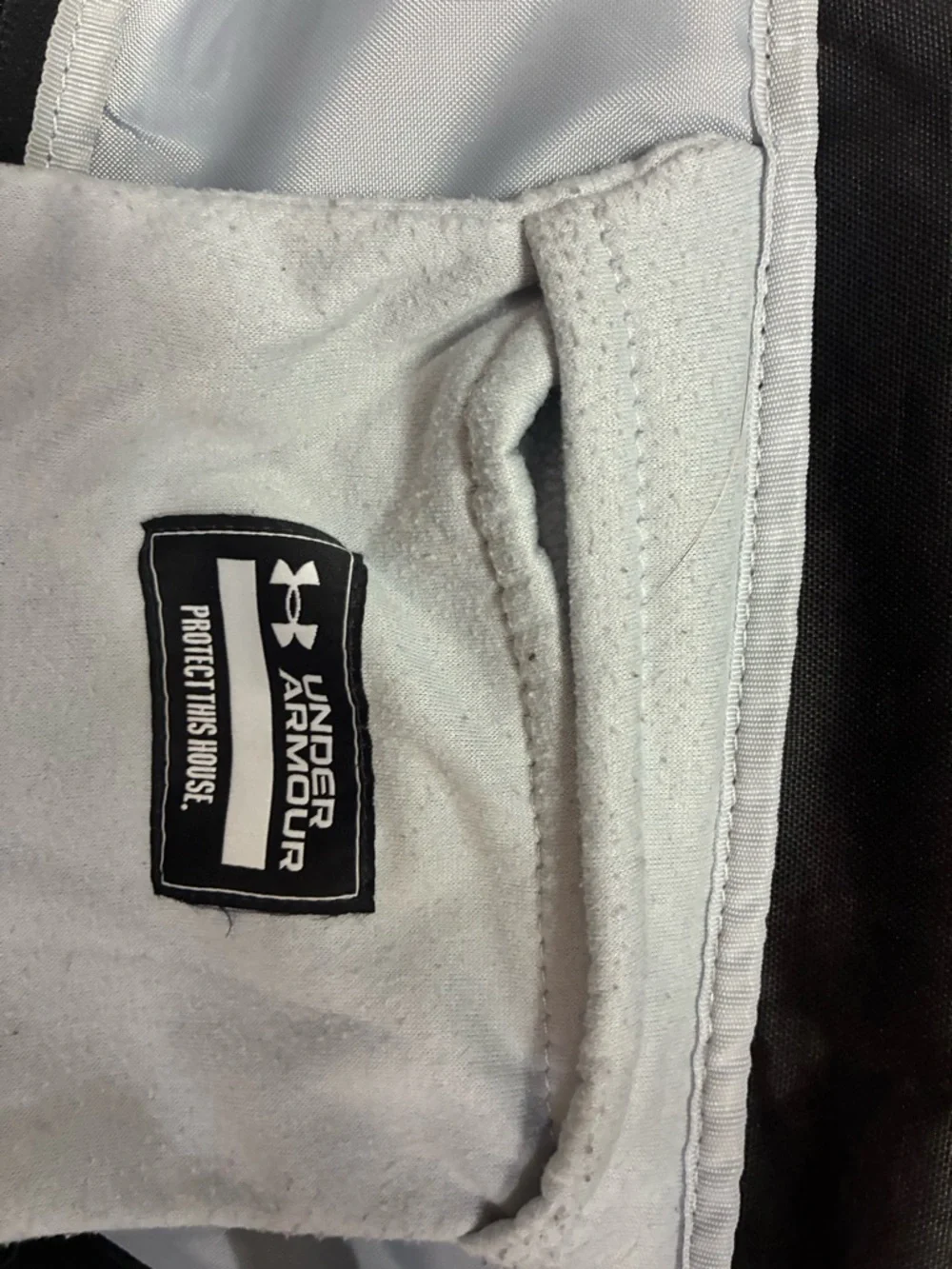 Under Armour Black and Silver Logo Duffel Bag with Shoulder Strap
